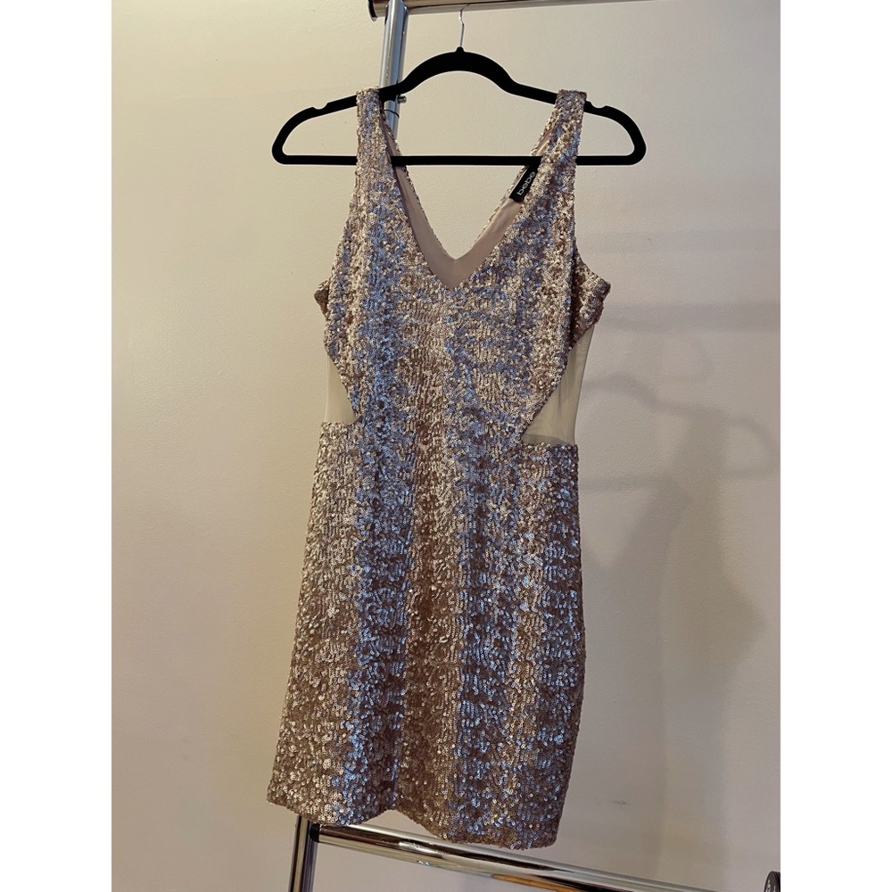 Bebe sequins stretchy mini dress